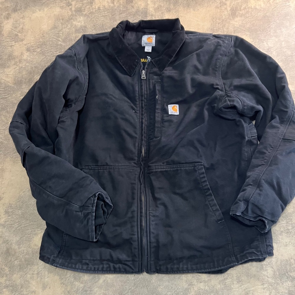 Carhartt Full Swing Armstrong Jacket Mens Large Black Cotton Duck 103370 NO HOOD